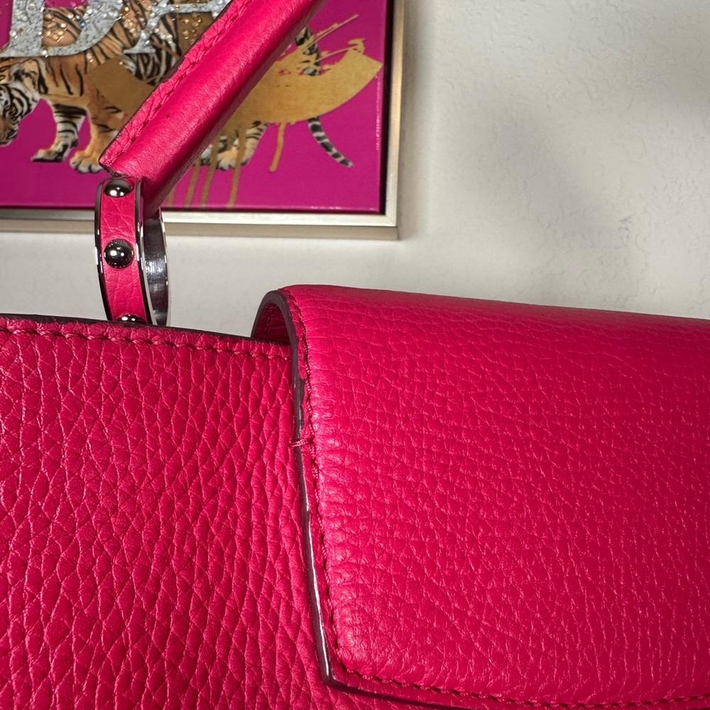Authentic Louis Vuitton Hot Pink Capucines Top Handle Satchel - Picture 4 of 16